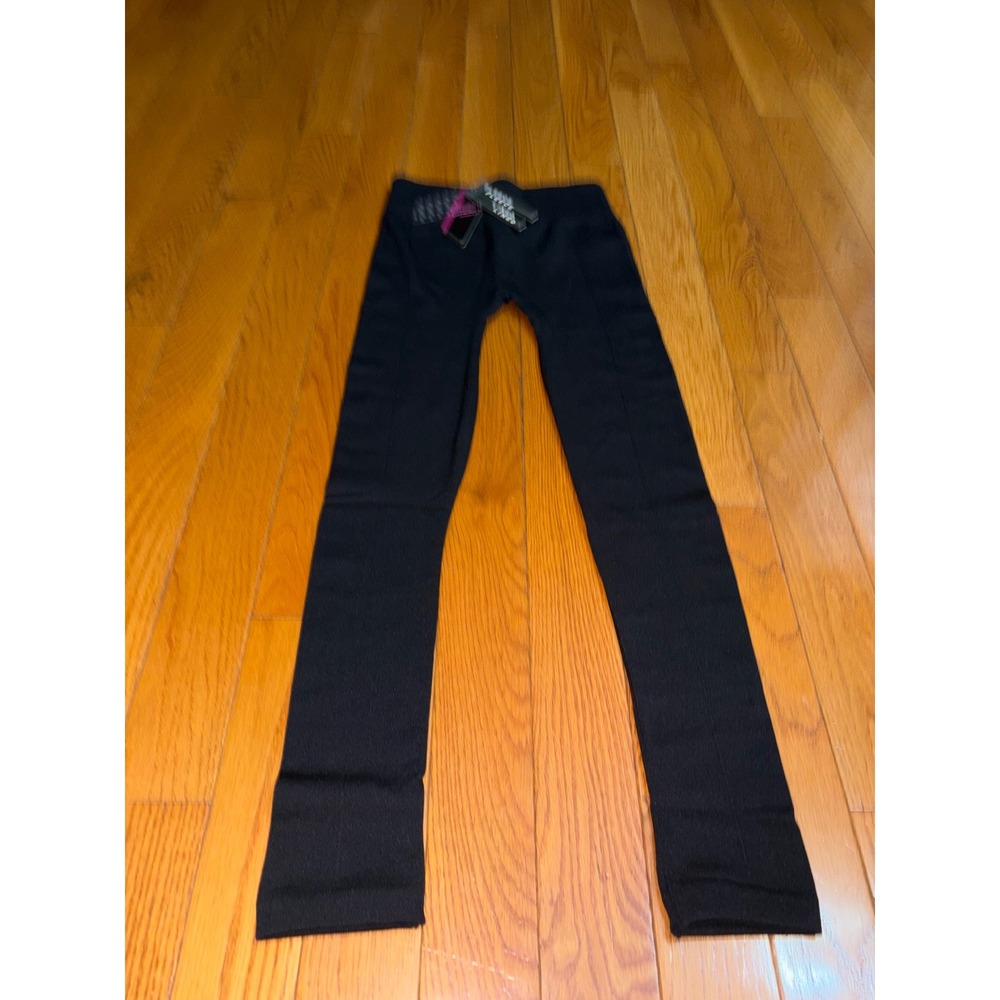 Connection 18 Womens Fleece Lined Seamless Leggings Black S/M High Waisted NEW